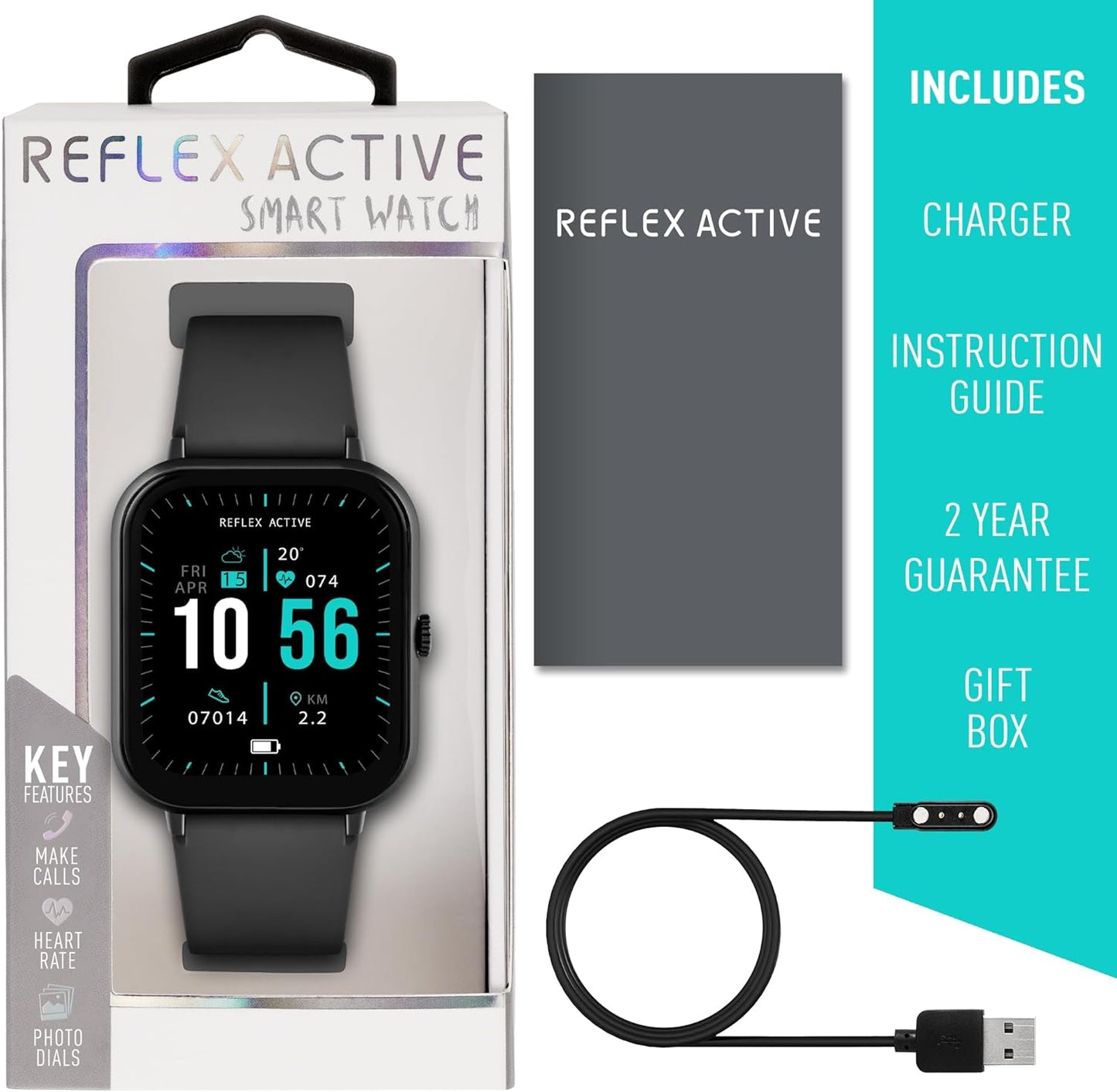 Reflex Active Black Smart Watch