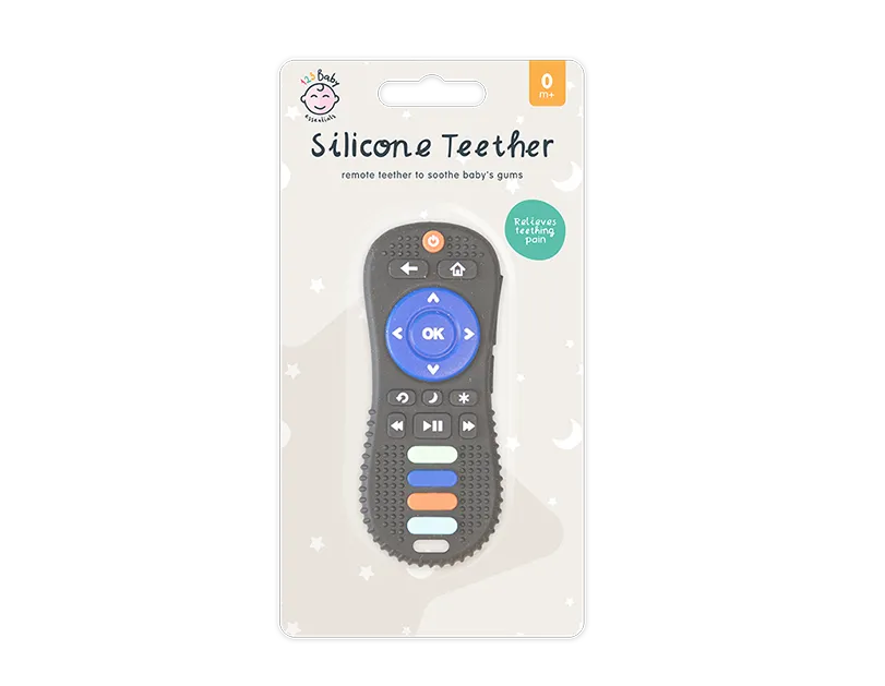 Baby Silicon Teether Remote Control Soothes Baby Gums 0 Months+ Bpa Free