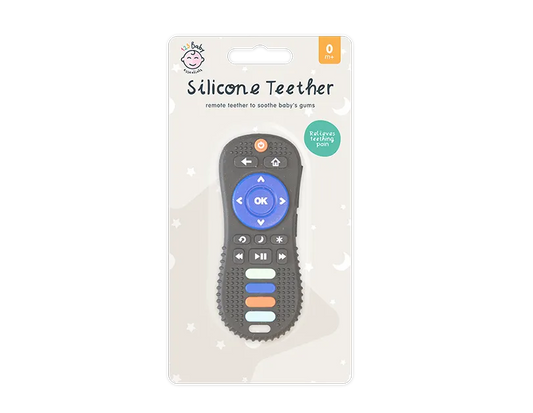 Baby Silicon Teether Remote Control Soothes Baby Gums 0 Months+ Bpa Free