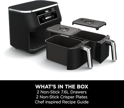 Ninja Foodi AF200UK 4-in-1 7.6L Dual Zone Air Fryer - Black