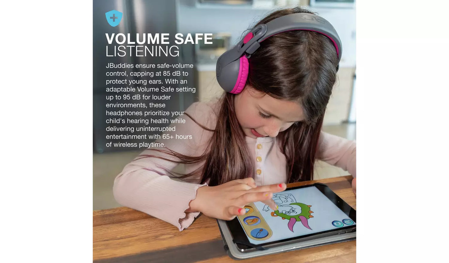 JLab JBuddies Studio 2 Kids Bluetooth Headphones - Grey/Pink