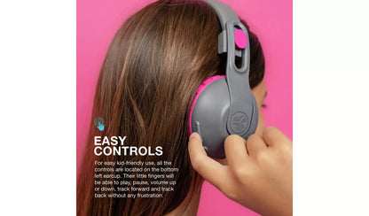 JLab JBuddies Studio 2 Kids Bluetooth Headphones - Grey/Pink